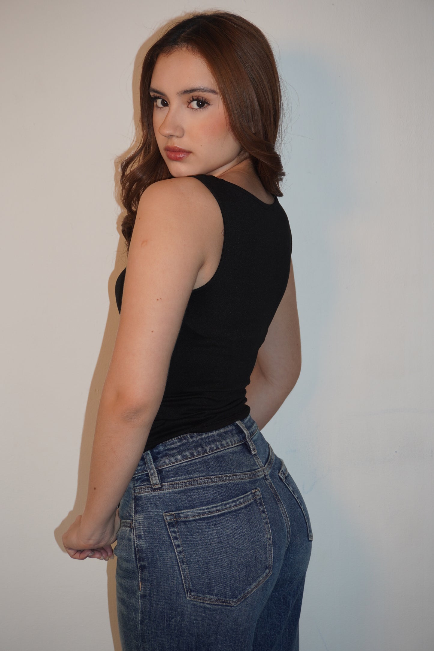 Strap Cotton Square Fitted Top