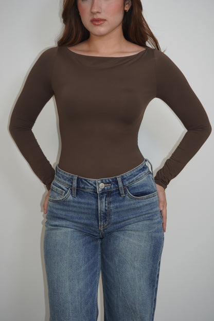 Boatneck Long Sleeve Bodysuit