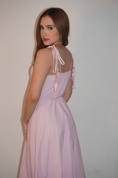 Pink Maxi Double Padded Dress