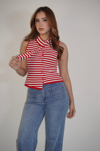 Red Striped Bottom Blouse