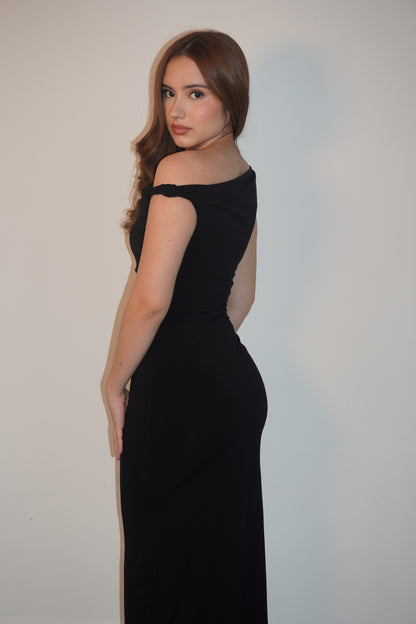 Asymmetrical Cotton Lycra Maxi Dress