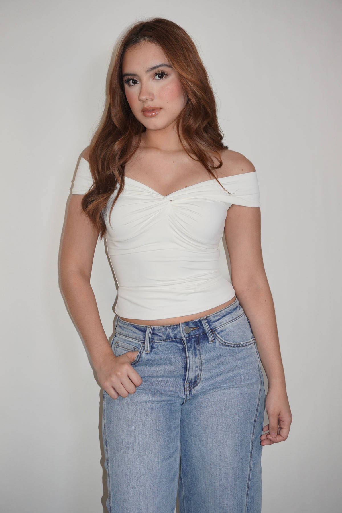 Off-Shoulder Twist- Front Top