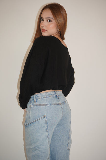 Off-The Shoulder Knit Sweater