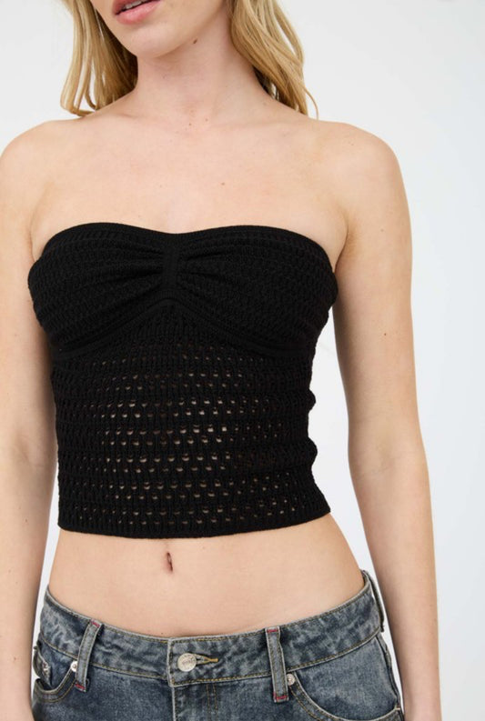 Strapless Crochet Knitted Top