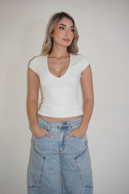 V-Neck Short Sleeve Top