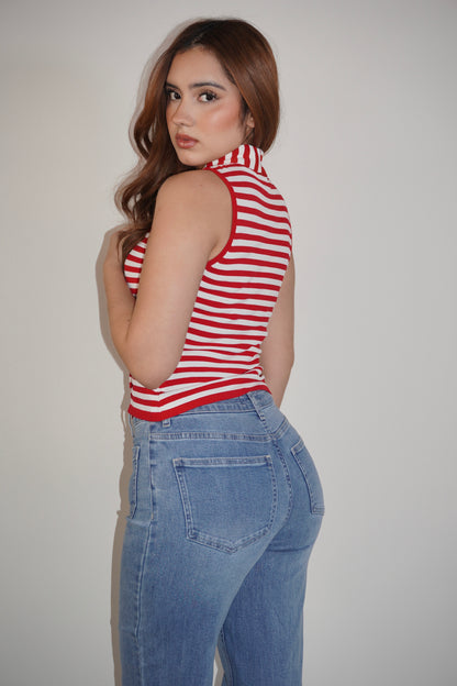 Red Striped Bottom Blouse