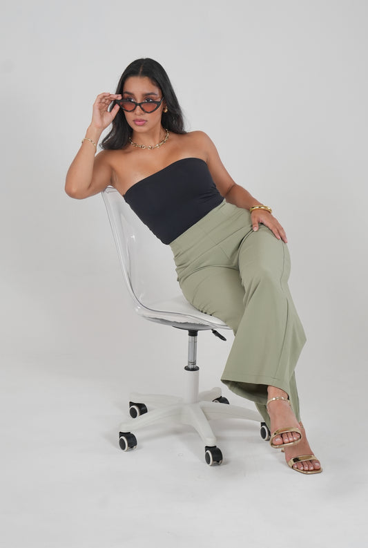 Classy High Rise Flare Cutt-Off Pants