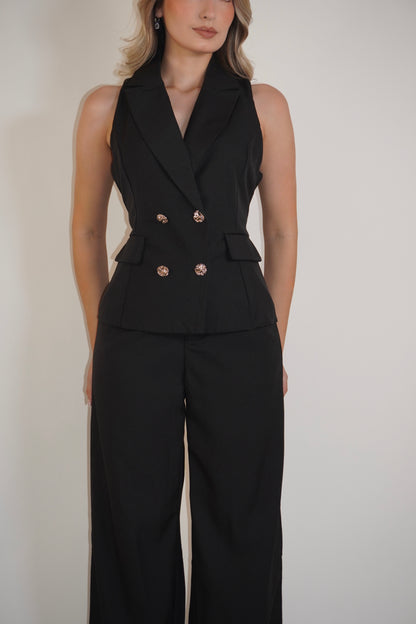 Sleeveless Vest And Pants Set