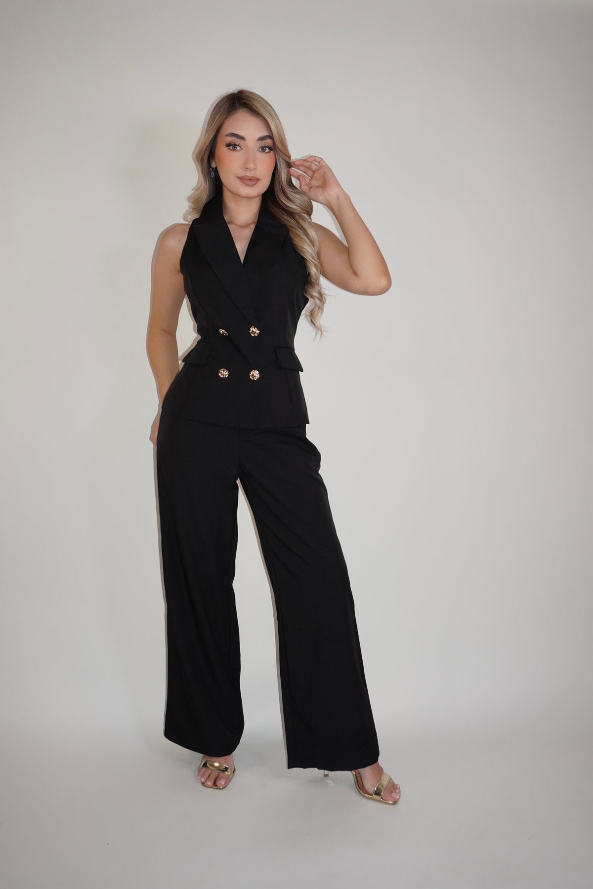 Sleeveless Vest And Pants Set