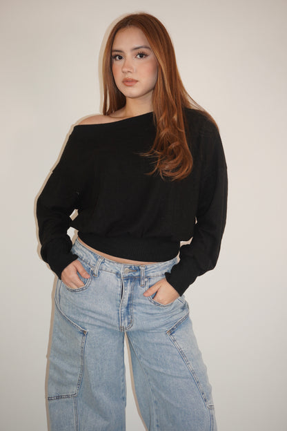 Off-The Shoulder Knit Sweater