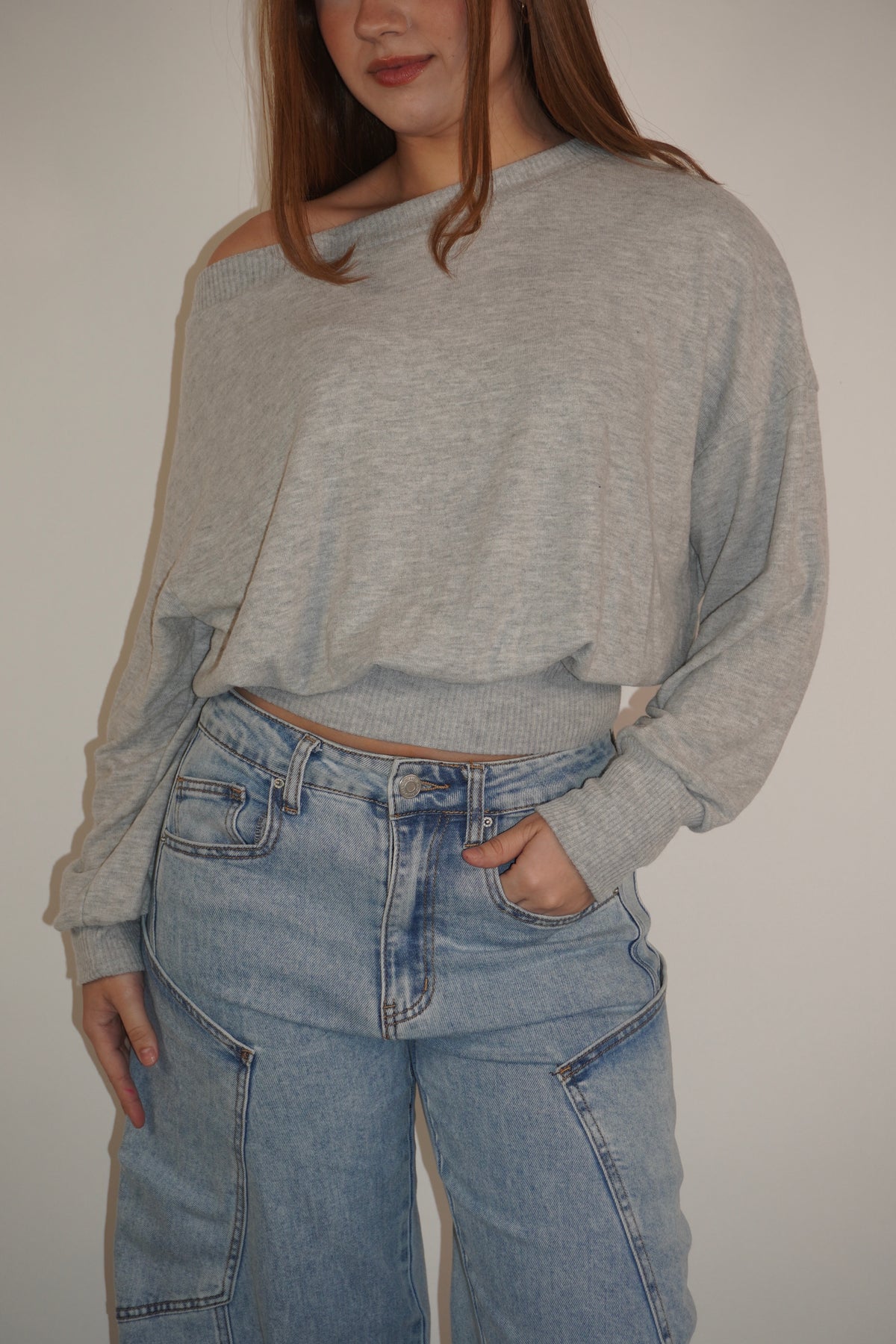 Off-The Shoulder Knit Sweater