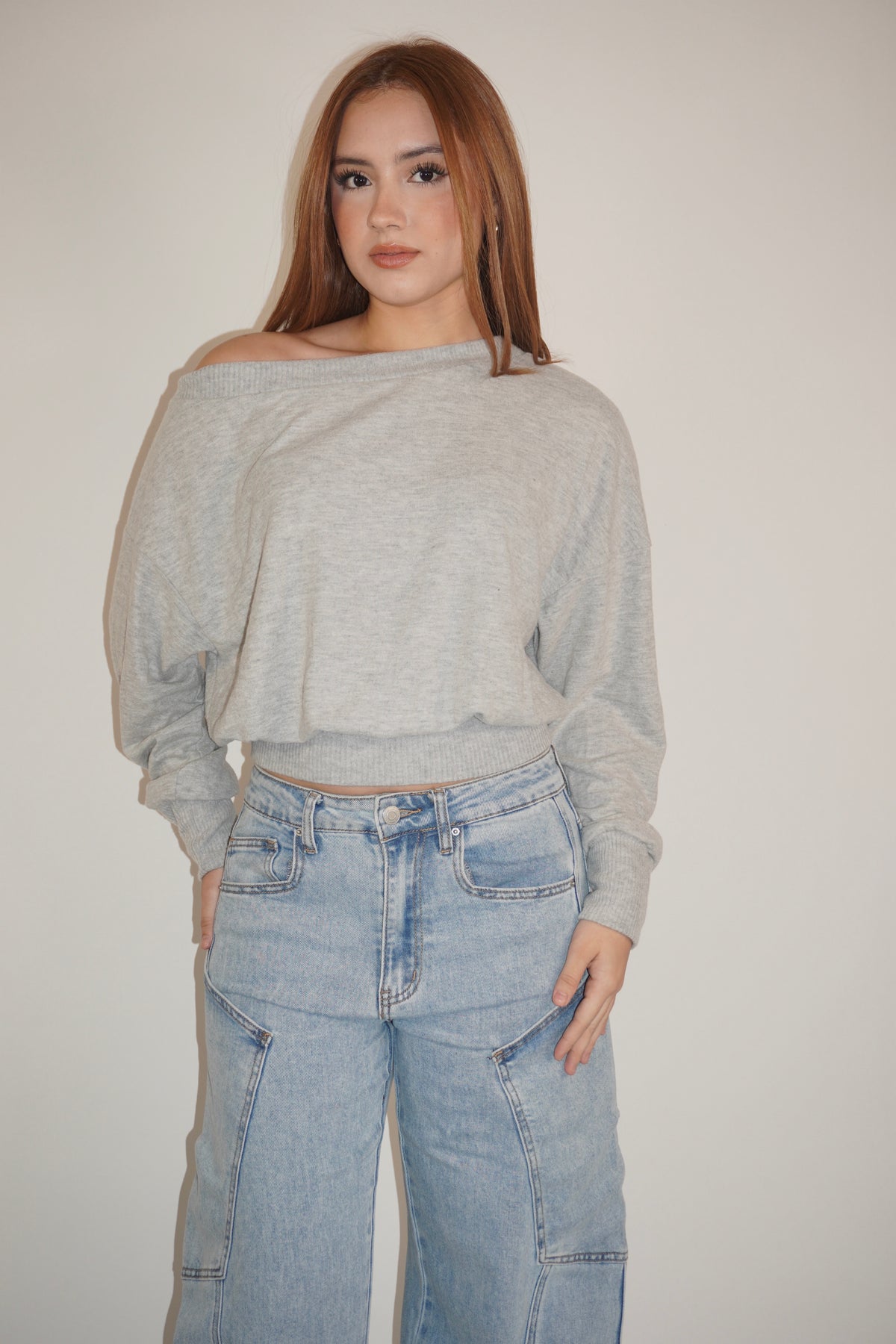 Off-The Shoulder Knit Sweater