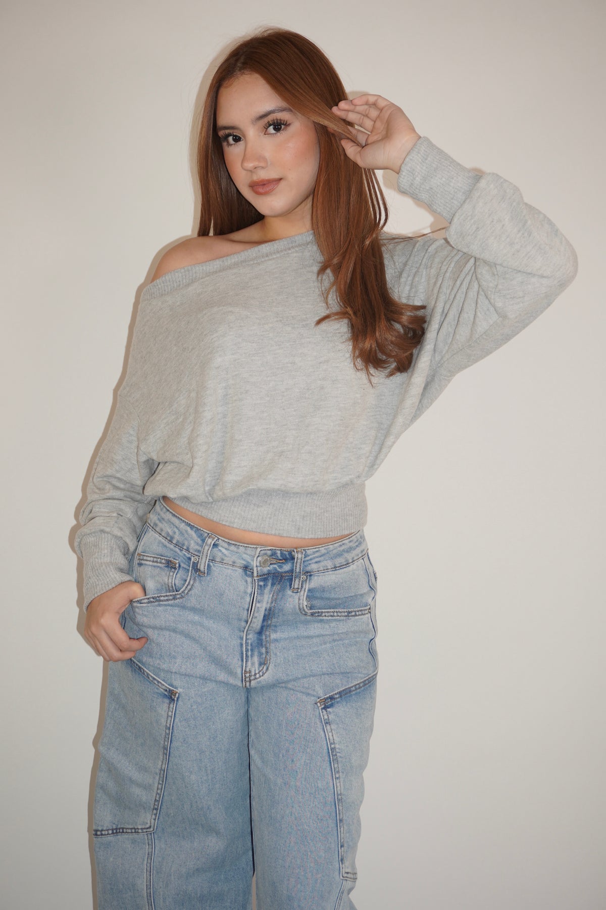Off-The Shoulder Knit Sweater
