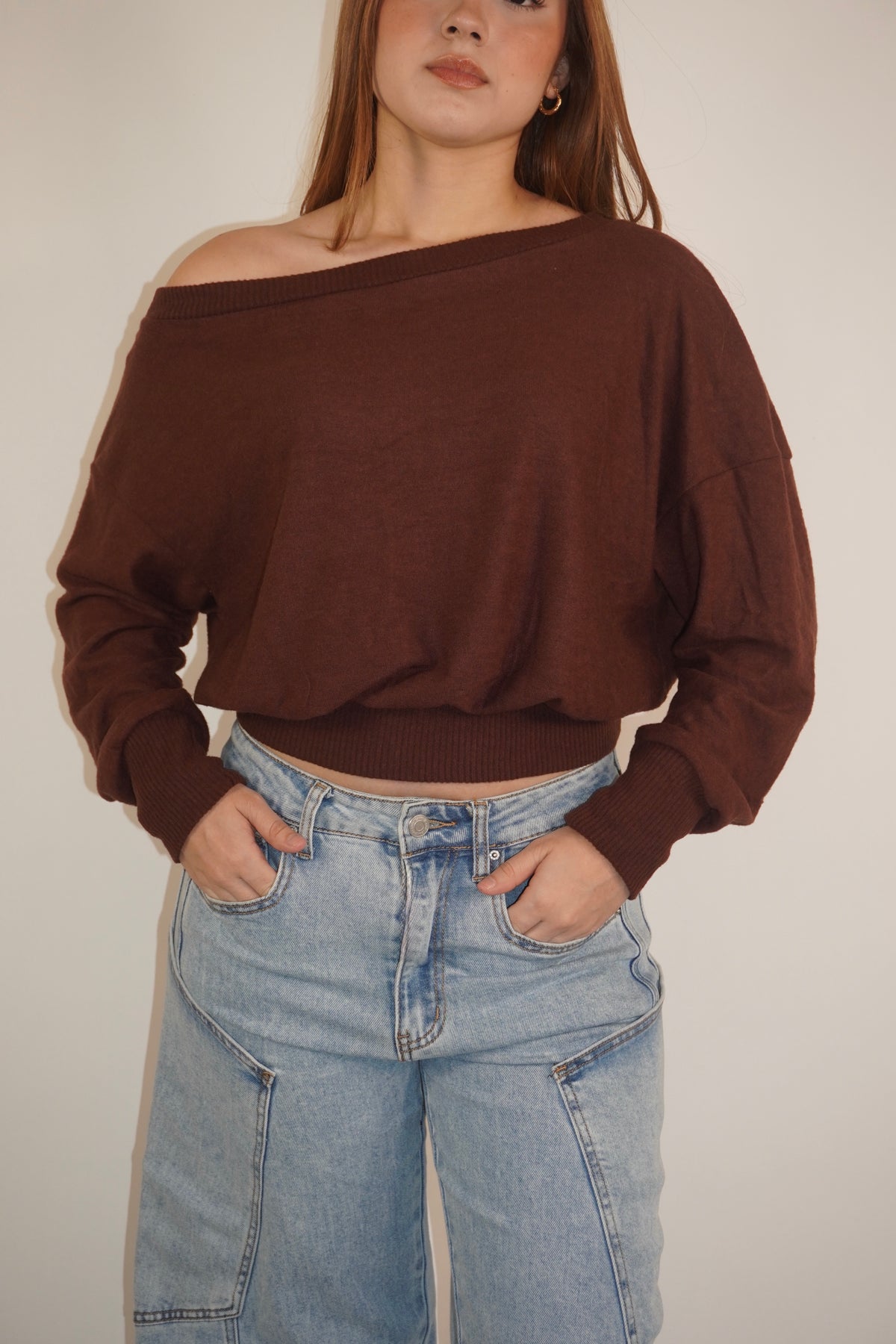 Off-The Shoulder Knit Sweater