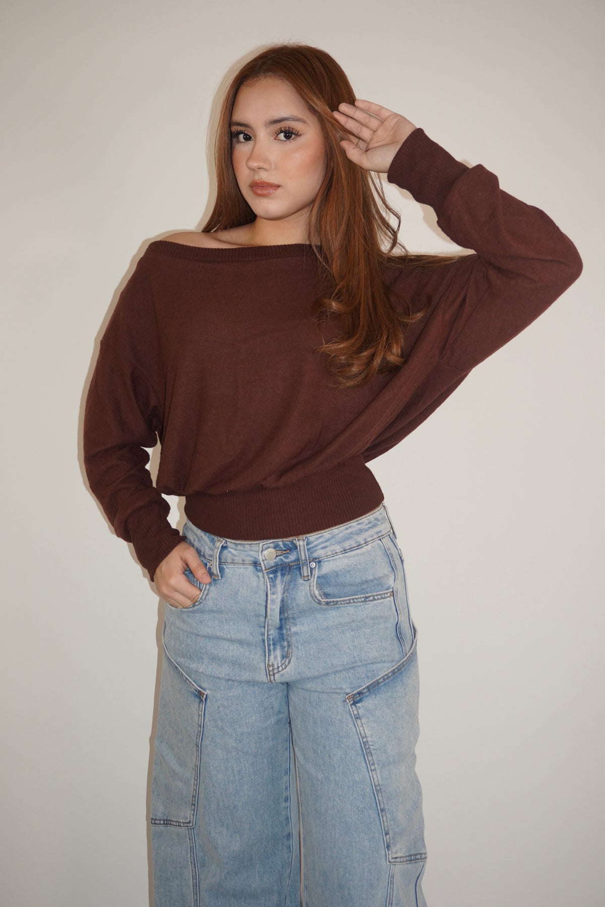 Off-The Shoulder Knit Sweater