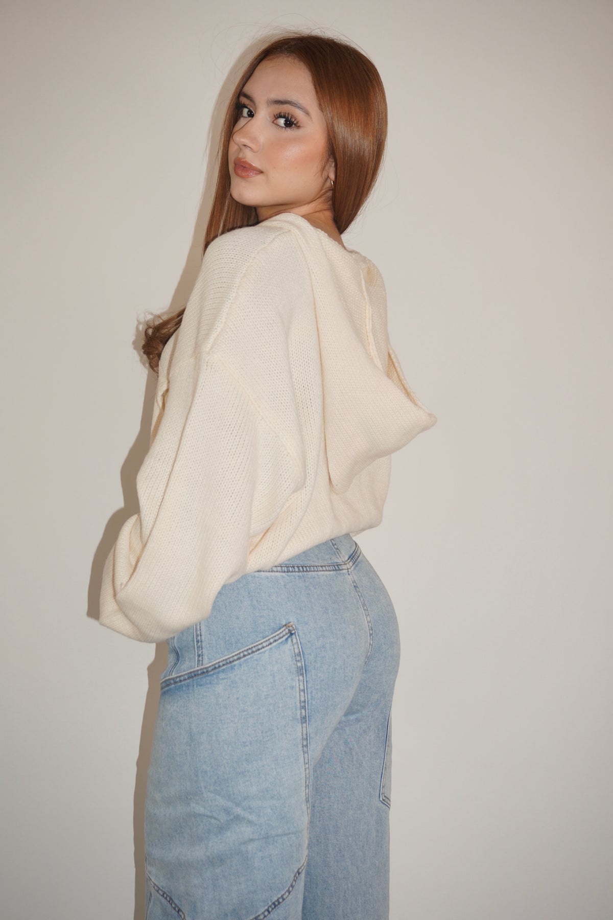 Ribbed Knit Hooded Cardigan