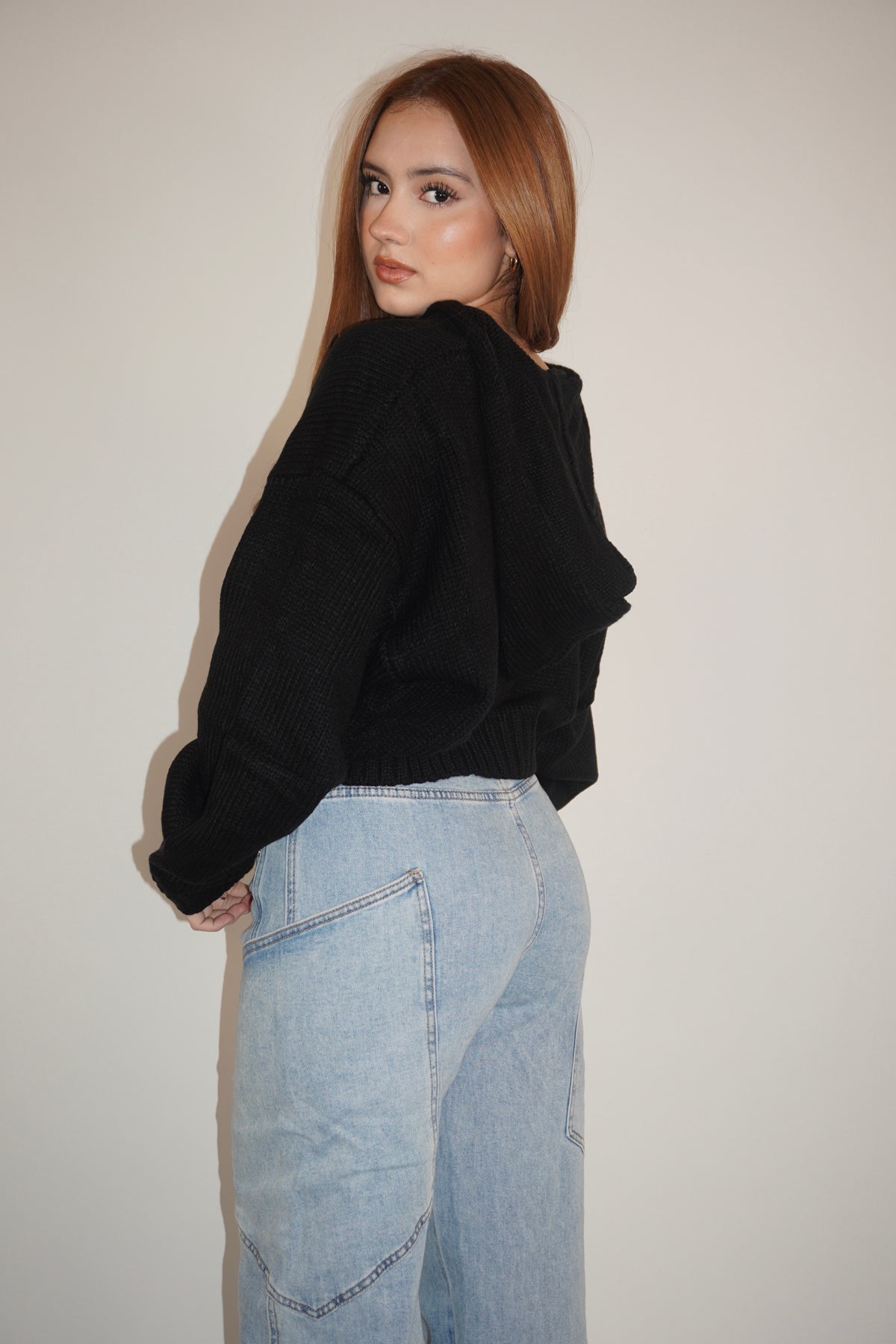 Ribbed Knit Hooded Cardigan