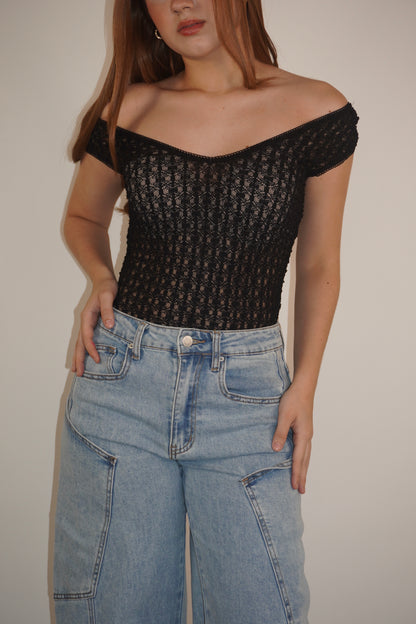 Transparent Lace Bodysuit Top