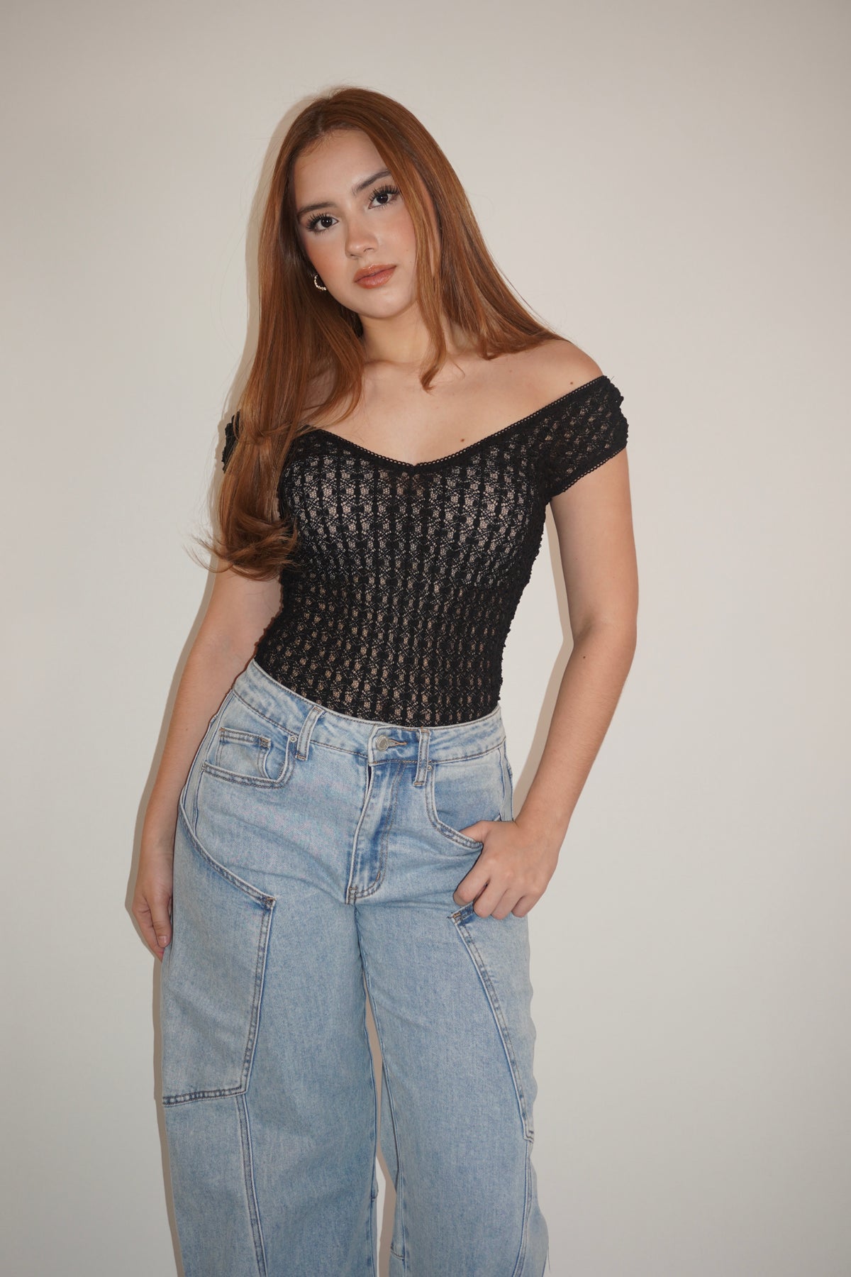 Transparent Lace Bodysuit Top
