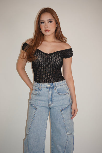 Transparent Lace Bodysuit Top