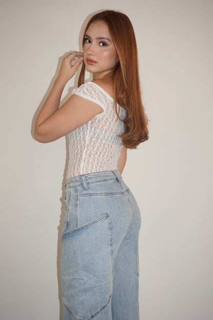 Transparent Lace Bodysuit Top
