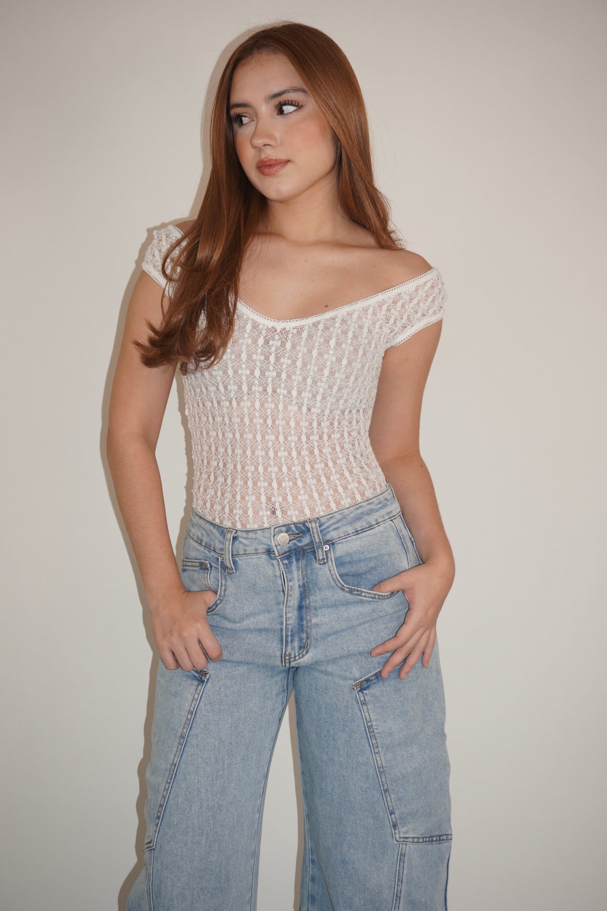 Transparent Lace Bodysuit Top