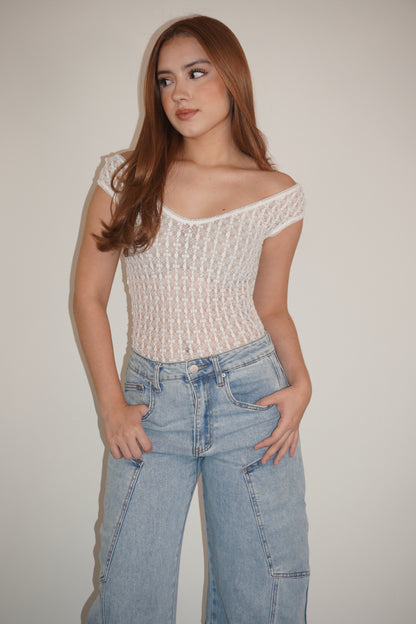 Transparent Lace Bodysuit Top