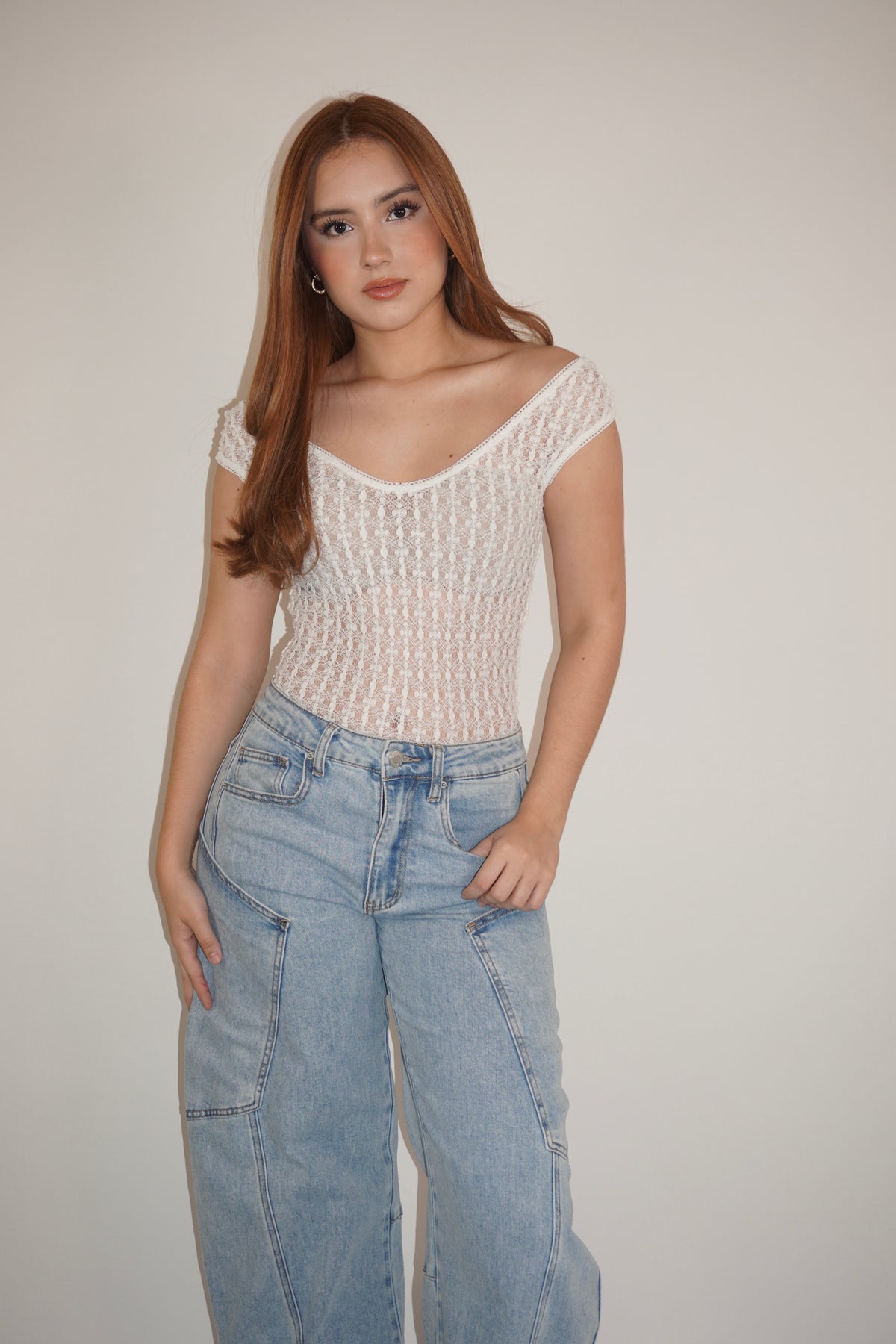 Transparent Lace Bodysuit Top