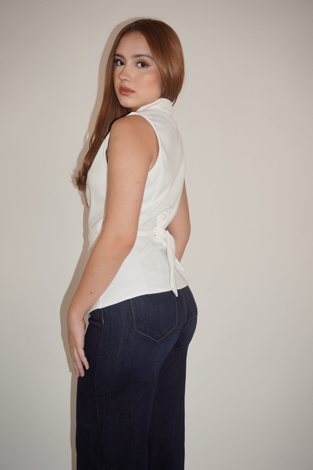 Sleeveless Font Tie Vest Top