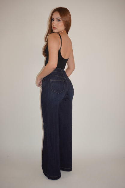 Dark Blue Extra Flared Denim Jeans
