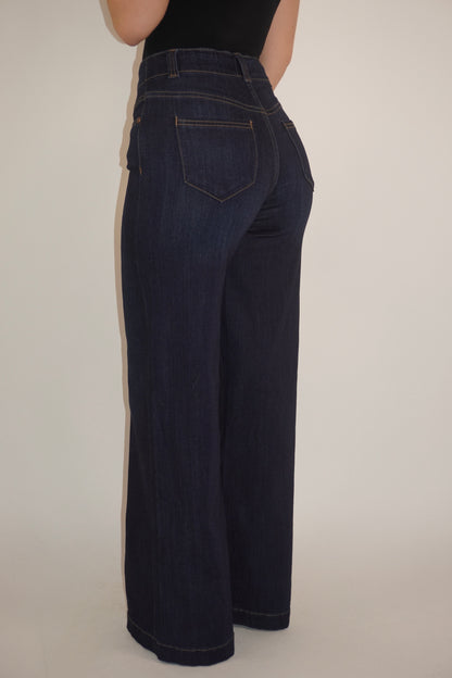Dark Blue Extra Flared Denim Jeans
