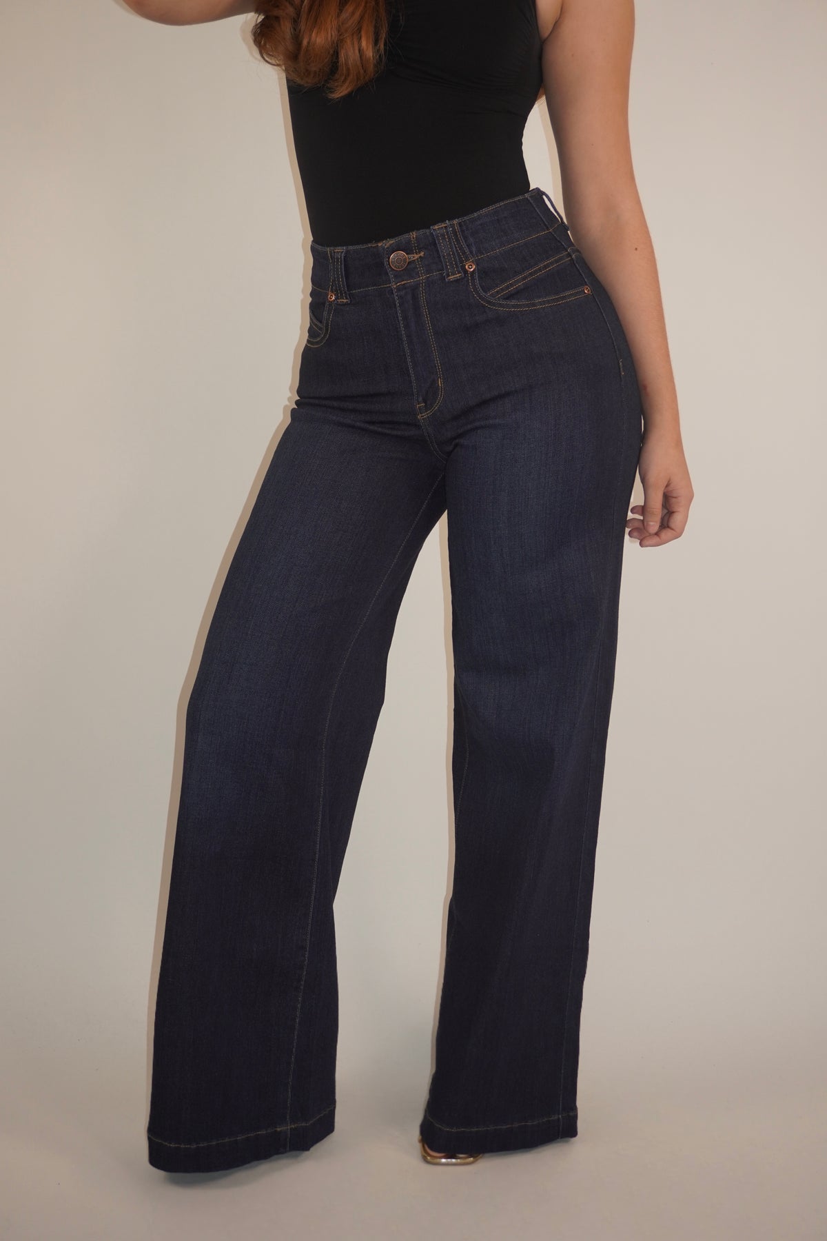 Dark Blue Extra Flared Denim Jeans