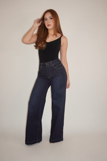 Dark Blue Extra Flared Denim Jeans