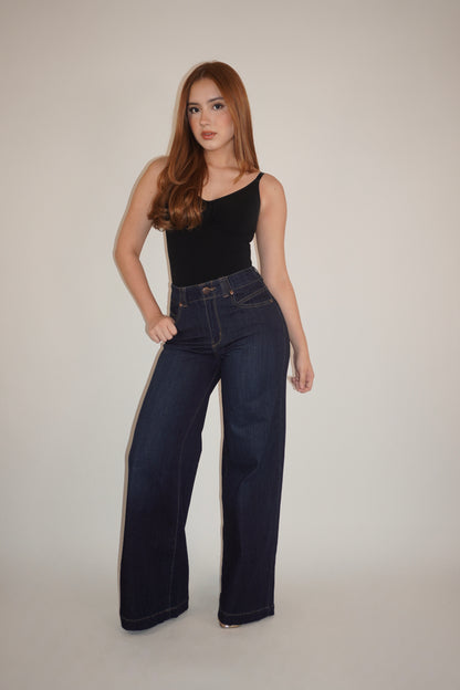 Dark Blue Extra Flared Denim Jeans
