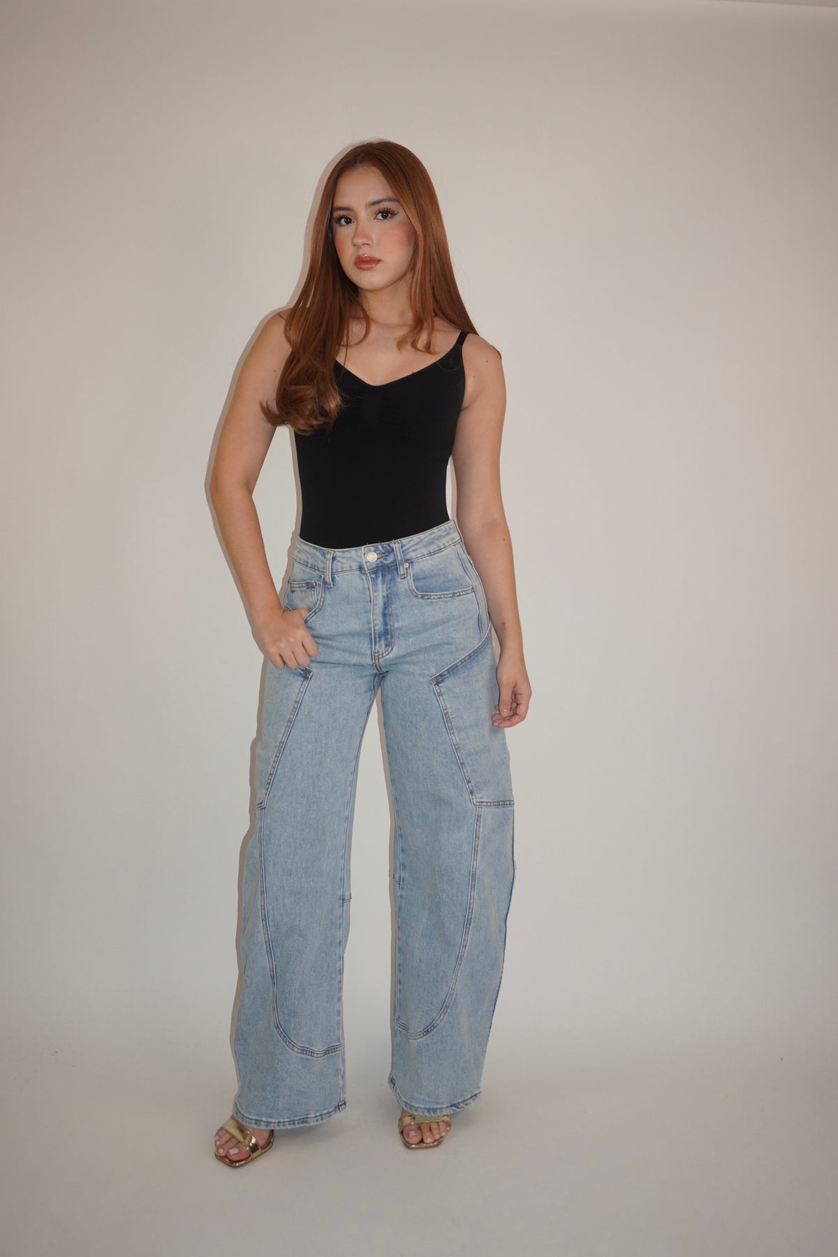 Light Blue Denim Barrel Jeans
