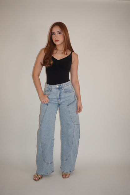 Light Blue Denim Barrel Jeans